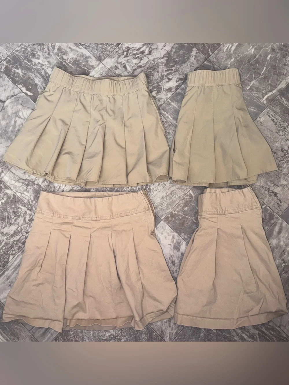 The Children’s Place Girls Size 10 Khaki Pleated School Uniform Skirts Lot of 4
